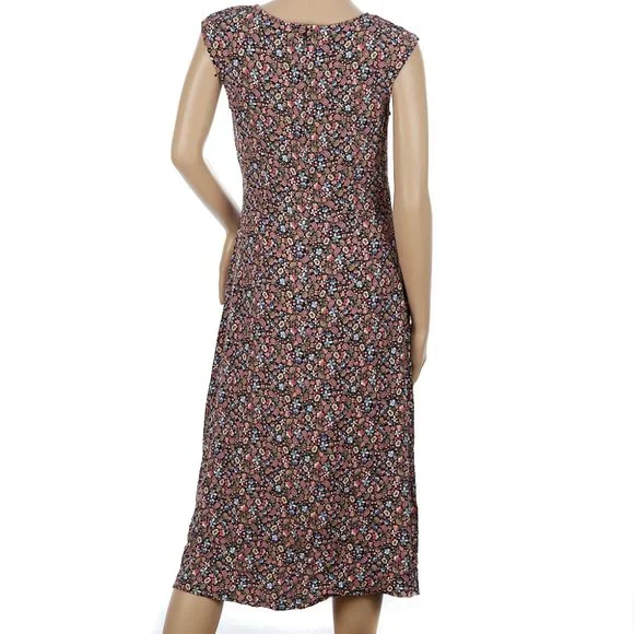 LOFT Vine Floral Paisley Cap Sleeve Midi Dress Size 4 - Picture 6 of 7